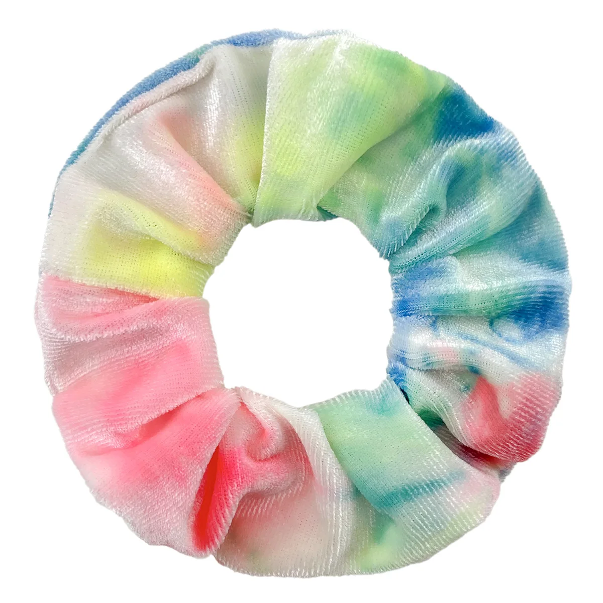 2023 Novelty Tie Dye Soft Velvet Scrunchies Elastic Hair Bands Galaxy Headband Ponytail Hair Ties Girls Hair Accessories