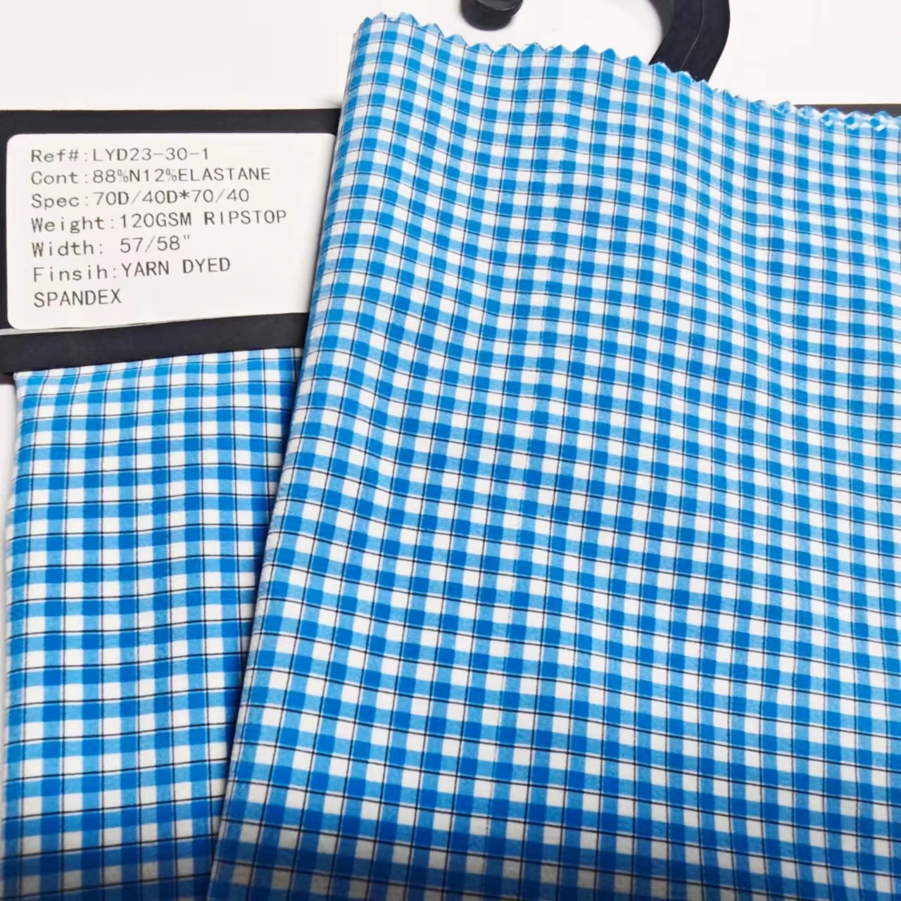 120-130gsm polyamide spandex yarn dyed fabric ripstop fabric for skirt blouse windbreaker jacket clothing fabric