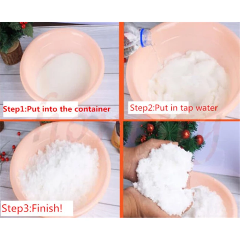 Cheap White Fake Christmas Snow Spray 10g Artificial Magic Instant Snow Powder Fluffy Super Xmas Tree Wedding Party Decor