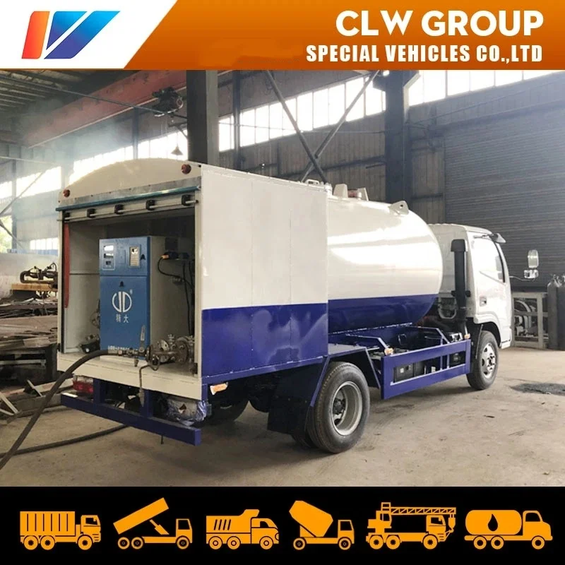 5000L LPG Gas Bobtail Tank Truck Small 2ton 3tons Home Cylinder Filling Tanker Truck with LPG Dispenser for Nigeria