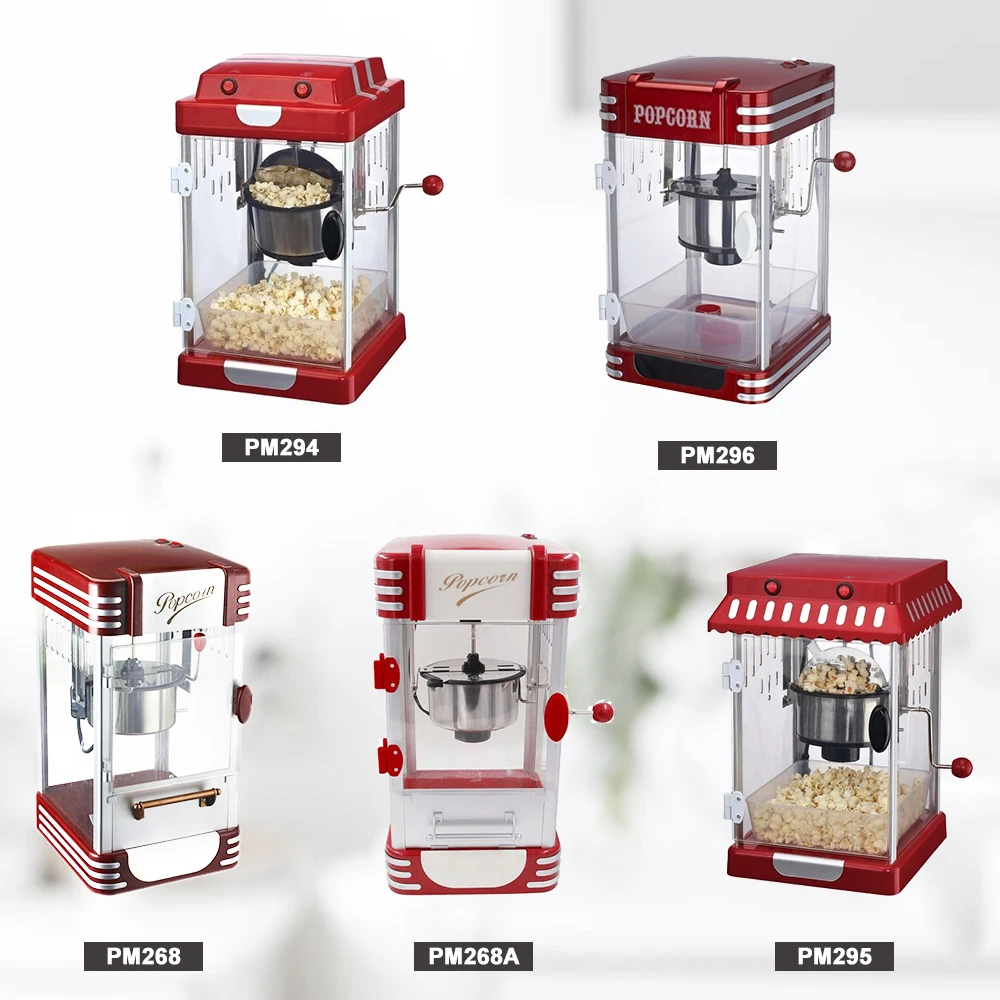 Retro Large Healthy without Oil Fat-free Household Homemade Hot Air Electric Popcorn Maker Machine for Home