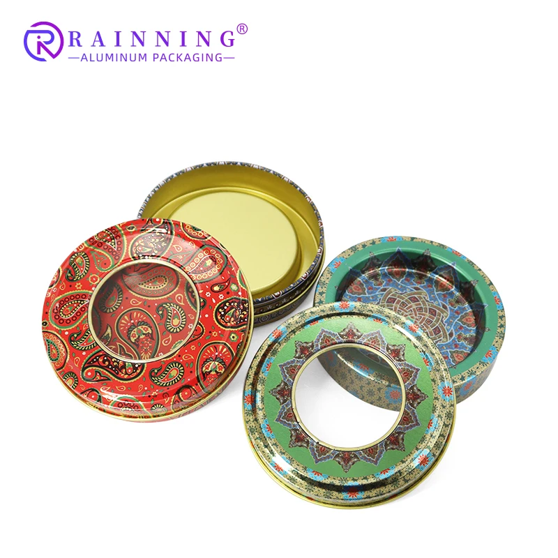 Wholesale Small 1g 2g 3g 5g Metal Box Round Saffron Packaging Box Empty Tin Container Saffron Tin Boxes with Pvc Window
