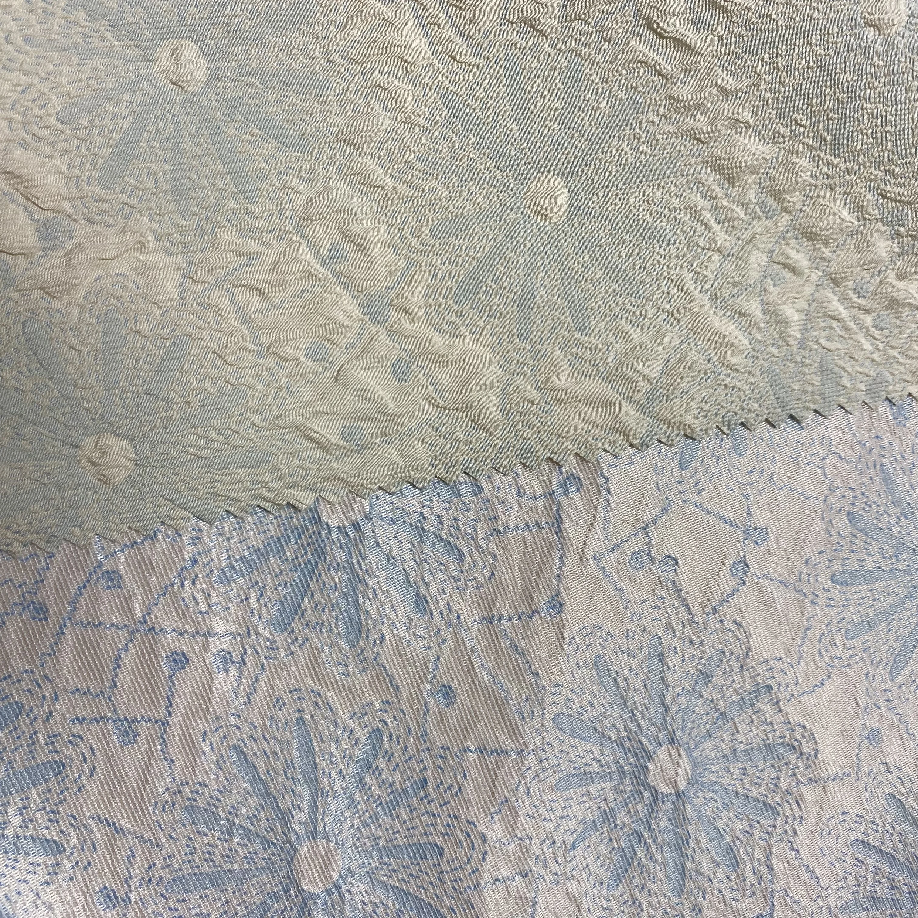 Exquisite Designer Daisy Pressed Flower 3D Crinkle PongeeFabric with fusible interlining for women dress skirt 100 polyester PES