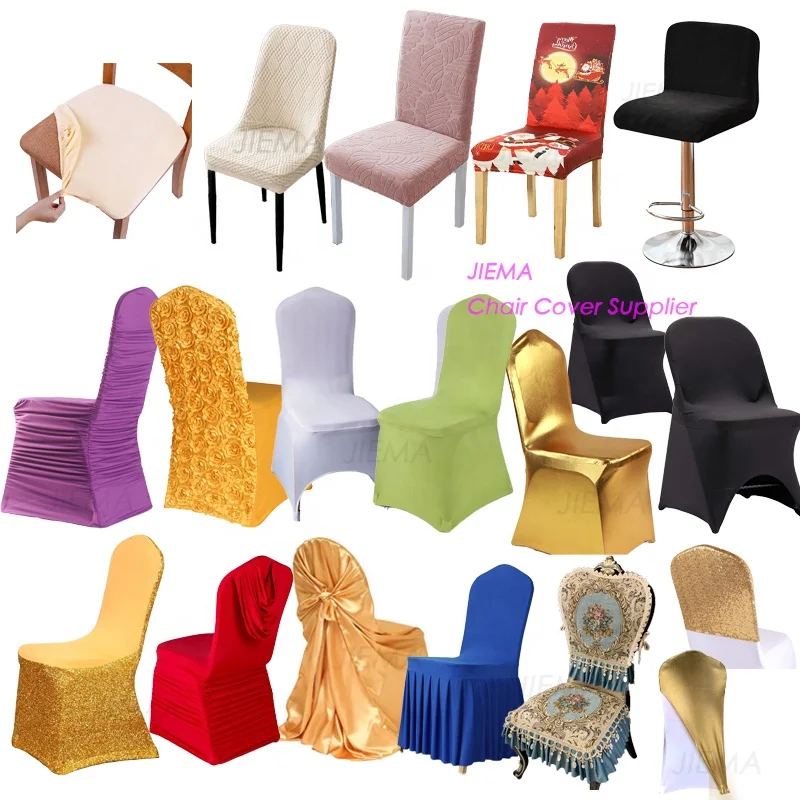 European Design Elegant Spandex Stretch Banquet Wedding Party Events Chairs Covers Luxury Folding Rosette for Dining Living Room