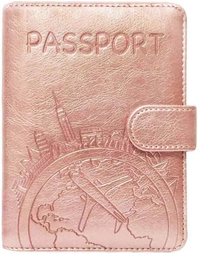 Customized RFID Blocking Passport Holder Leather Travel Wallet with Magnetic Button for Women Men By Talent