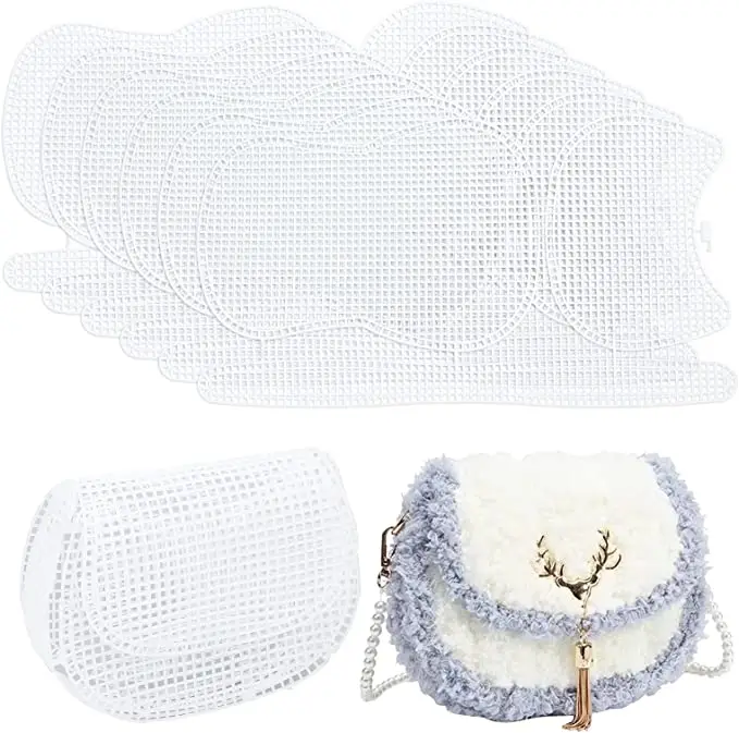 Clear Mesh Plastic Canvas Sheets for Embroidery, Blank Needlepoint Canvas Sheets for Crochet Bag Making