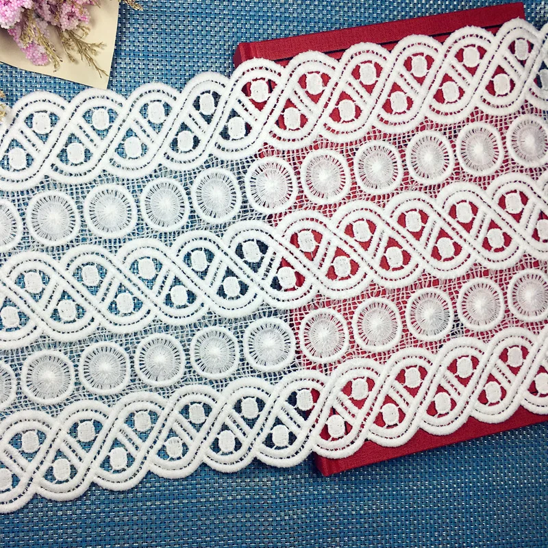 High quality fine milk silk water soluble embroidery lace 19CM  DIY clothing accessories polyester/cotton lace