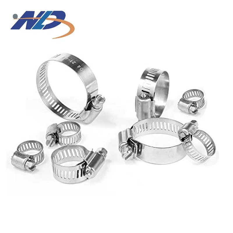 304 Stainless Steel 6mm-300mm Adjustable Clip 12mm Band Width Screw American Hose Clamp