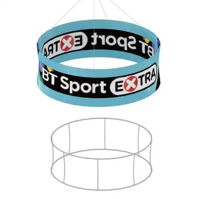 HLY Easily carry standard aluminum fabric circle trade show advertising ceiling advertising hang banner for display