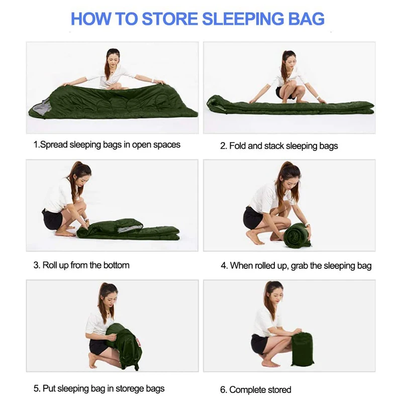 Lightweight Outdoor Waterproof 170T Polyester Carton Envelope Sleeping Bag for Travel Hiking Camping