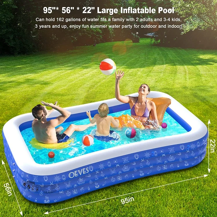 Thickness Dimensions Can Be Customized Inflatable Pool 3 Ring Swimming Pool Inflatable Swimming Pool