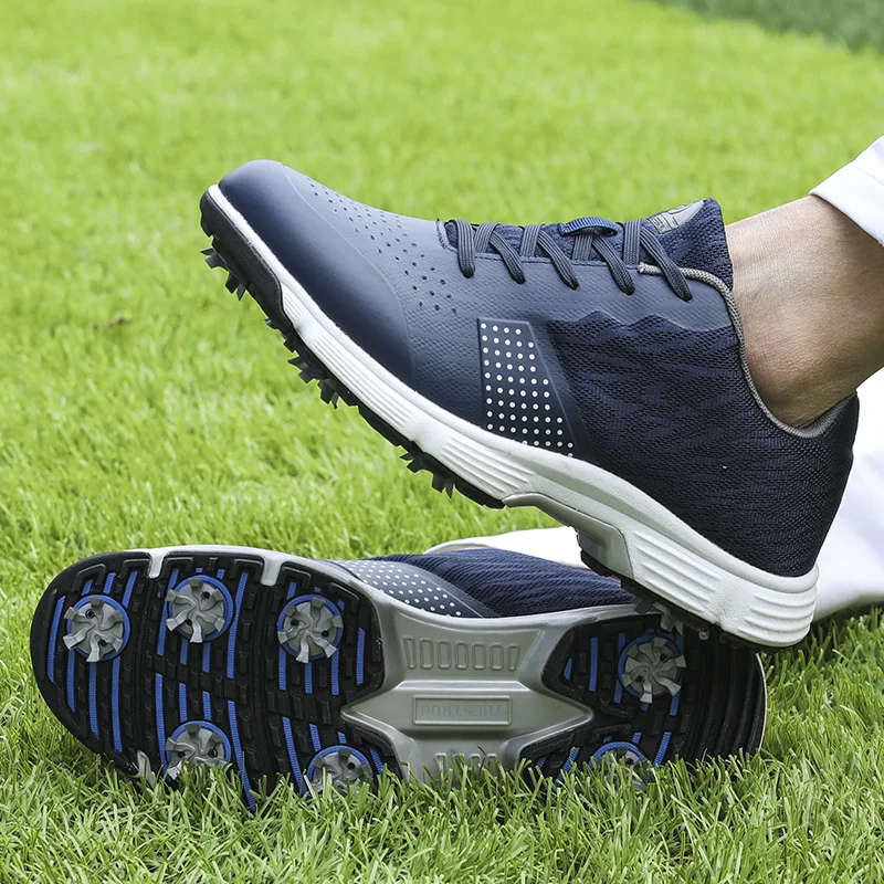 Wholesale Nylon Squares Number 1 Ecoc Leather Spike Mens Custom Golf Shoes Men Waterproof Kid