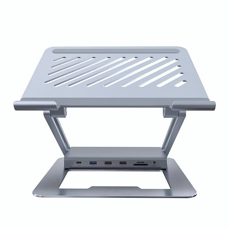 Ergonomics Laptop Stand with USB-C Dual Display 13-in-1 DisplayLink Docking Station