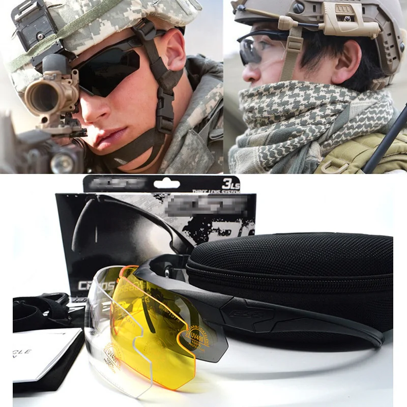 
Spot wholesale tactical bulletproof CS goggles riding glasses military fans explosion-proof shooting security glasses 