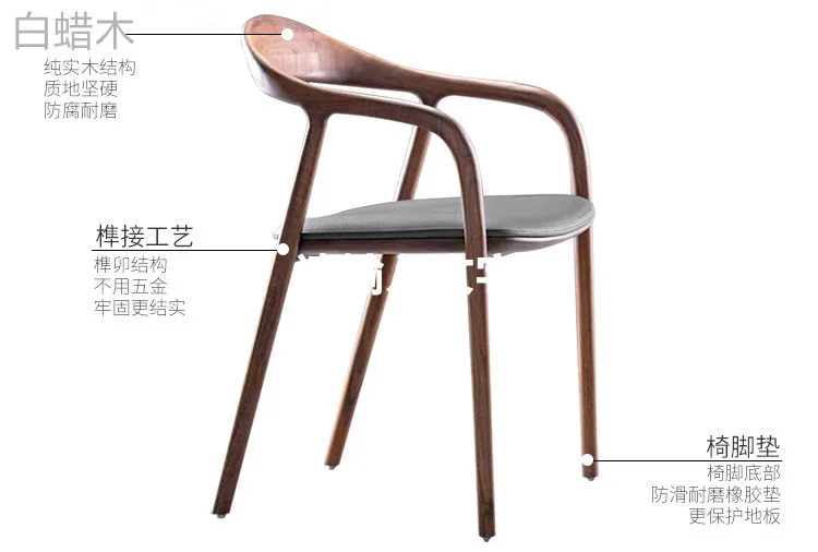 Cheap Classic Designer Leisure Ash Wood Chair Solid Wood Seat Backrest 57*58*80cm Ash Solid Wood Chair