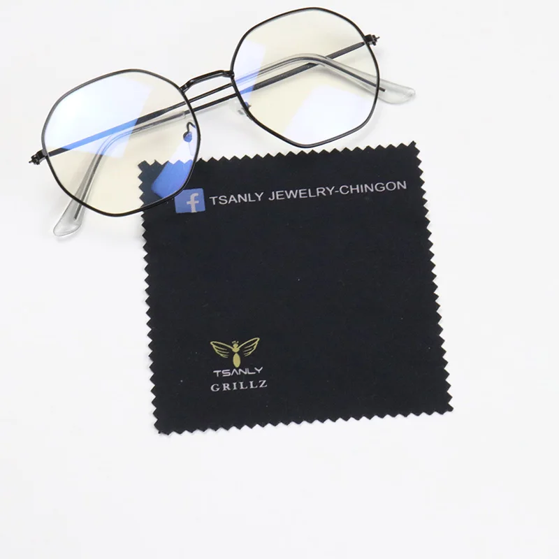 Microprocessor stamping gold margarita glasses microfiber clean cloth for sales promotion