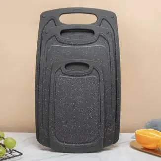 Homesun New Design Marble Black And White Dot Kitchen Accessories Food Grade Pp Cutting Board Mats Plastic Chopping Board