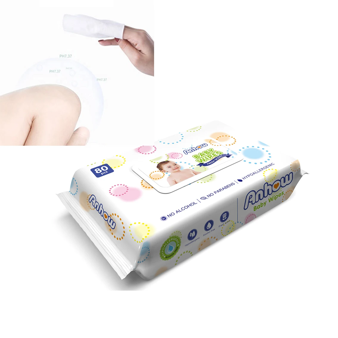 Balance Skin PH Soft Baby Newborn Wipes Wet Tissue  Non-Alcohol Parabens, Hot Sale Factory Wholesale Custom Logo Baby Wet Wipes