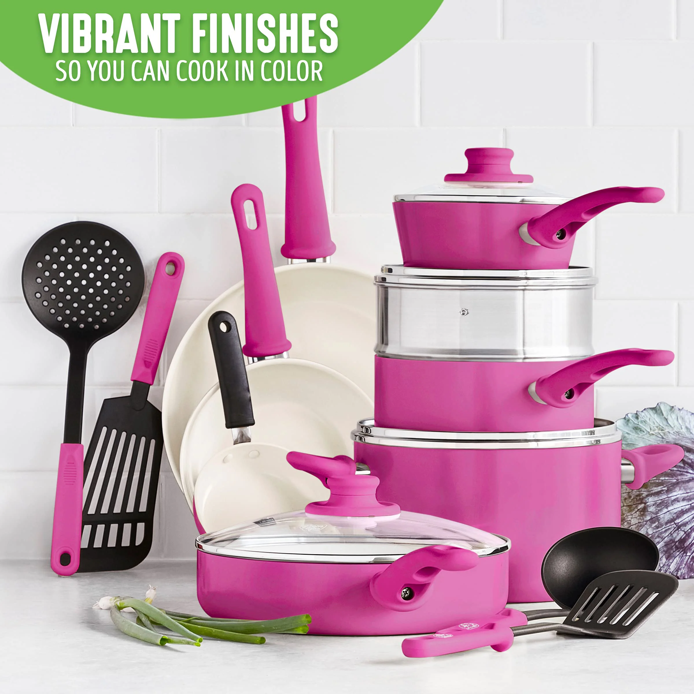 Wholesale High Quality 12pcs Nonstick wine red Aluminum Kitchen Pots and Pans Set With Glass Lid