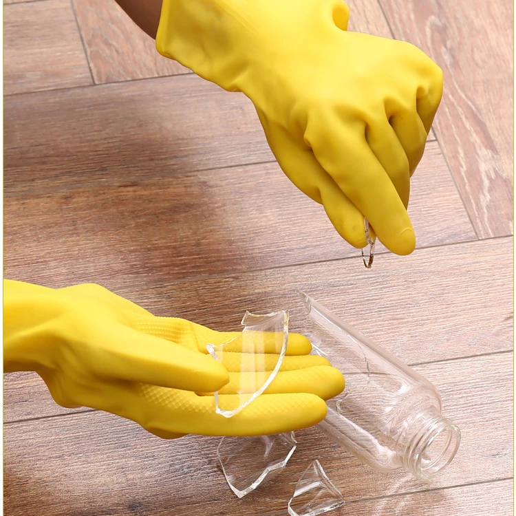 Factory wholesale cheap long sleeve latex rubber hand gloves for kitchen cleaning