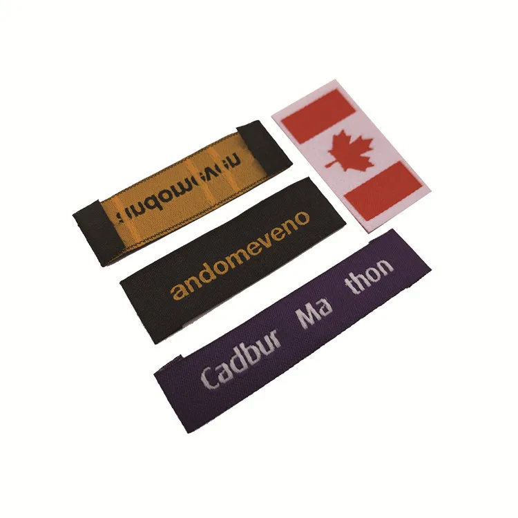 
Garment Accessories Fashion Custom Brand Name 100% Polyester Machine Woven Wash Care Labels And Neck Tags 