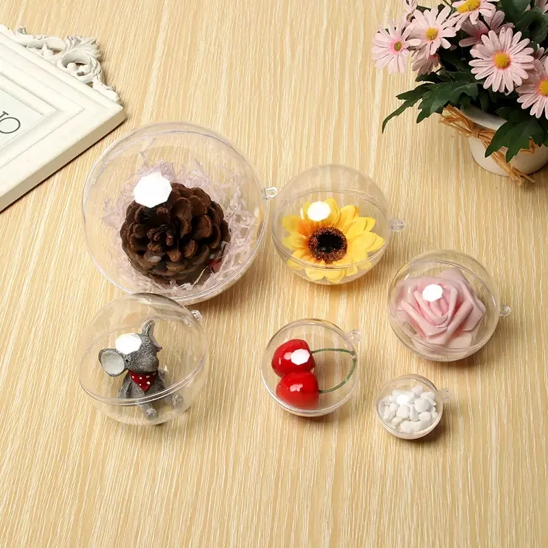 Personalized Hanging Clear Ball Custom Acrylic Plastic Christmas Crystal Xmas High Transparent Ball 2-40cm Ornament