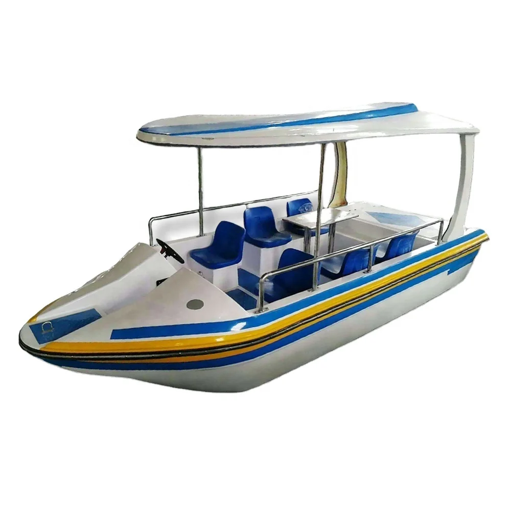 
New product boat pedal boat water park play equipment fiberglass boat pedalo for sale 