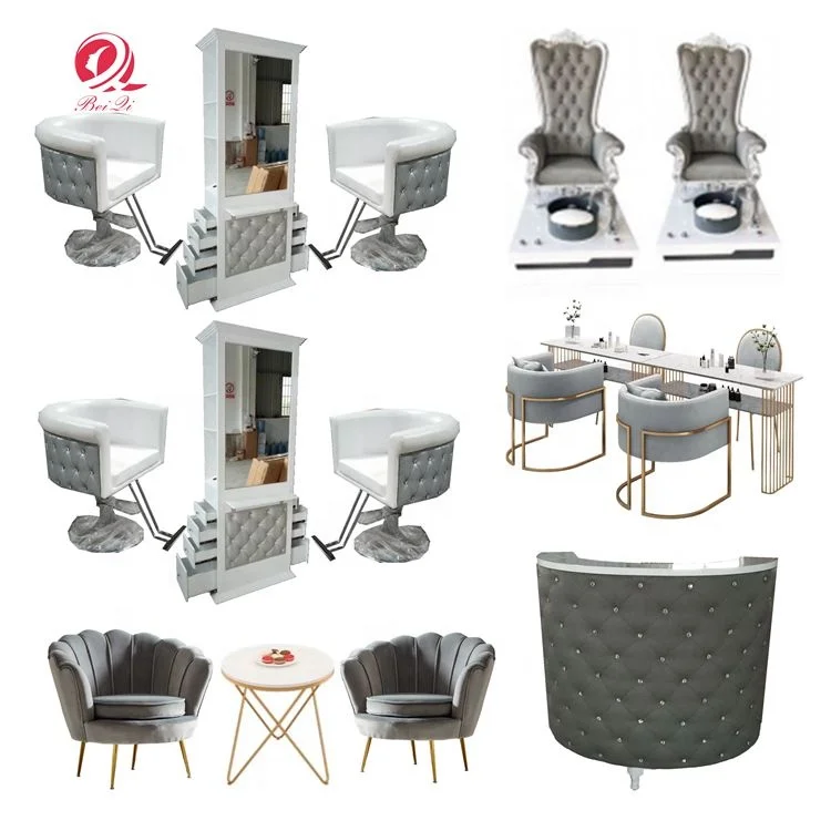 Silla de peluqueria salon furniture set grey hydraulic barber chair for hair salon