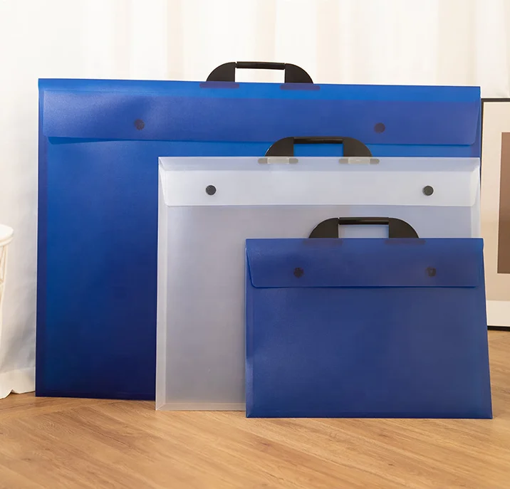 New Items Office Stationery Customized Document Bag Transparent Handle File Folder