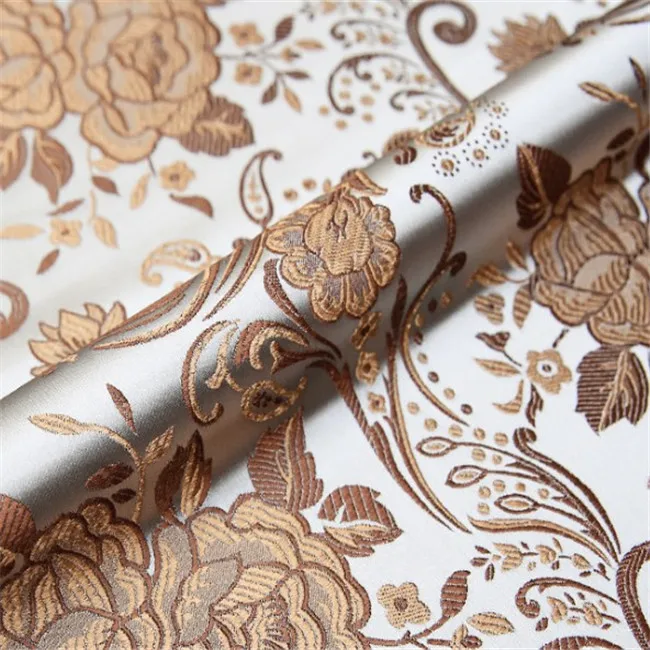 New Arrival Classic Fashion Blue Flower Leaves Jacquard Brocade Fabric for Men Women Kimono Cloth