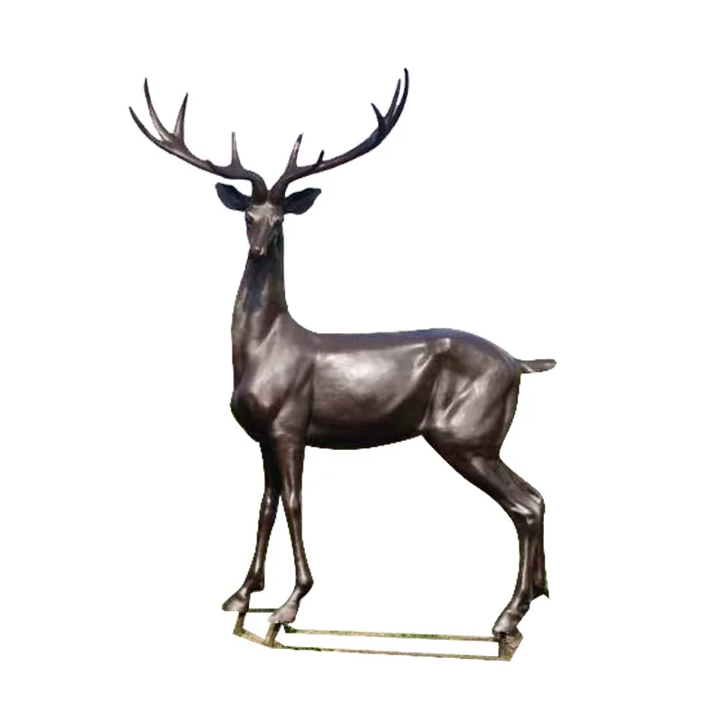 Park use antique metal animal sculpture life size bronze deer statue
