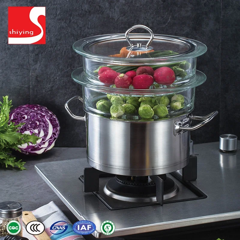 SY-kitchenware mixed design  Induction Cookware Set, Stainless Steel  steamer Set