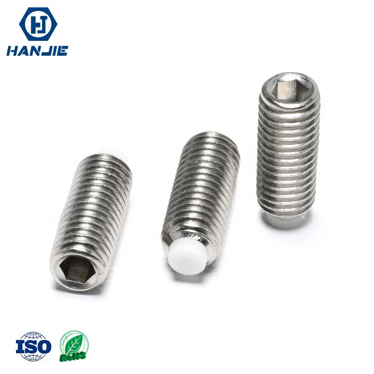 Wholesale M3 M4 Stainless Steel Plastic Tip Dog Point Hollow Hex Socket Head Grub Set Screw