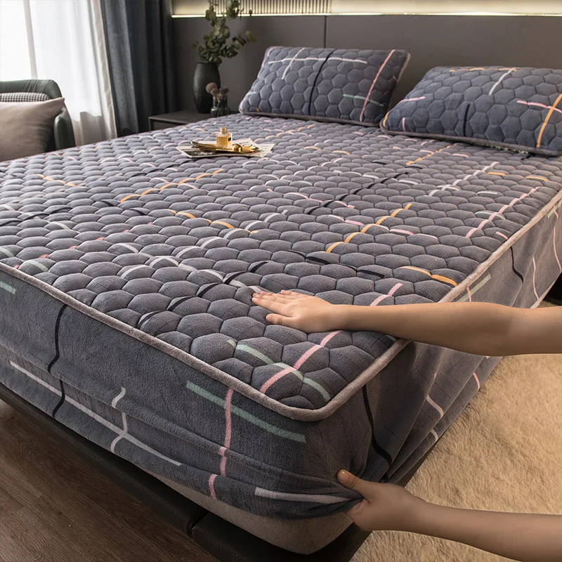 3 шт. в 1 удобный толщиной молочно-флис матрас комплект Наматрасники постельные