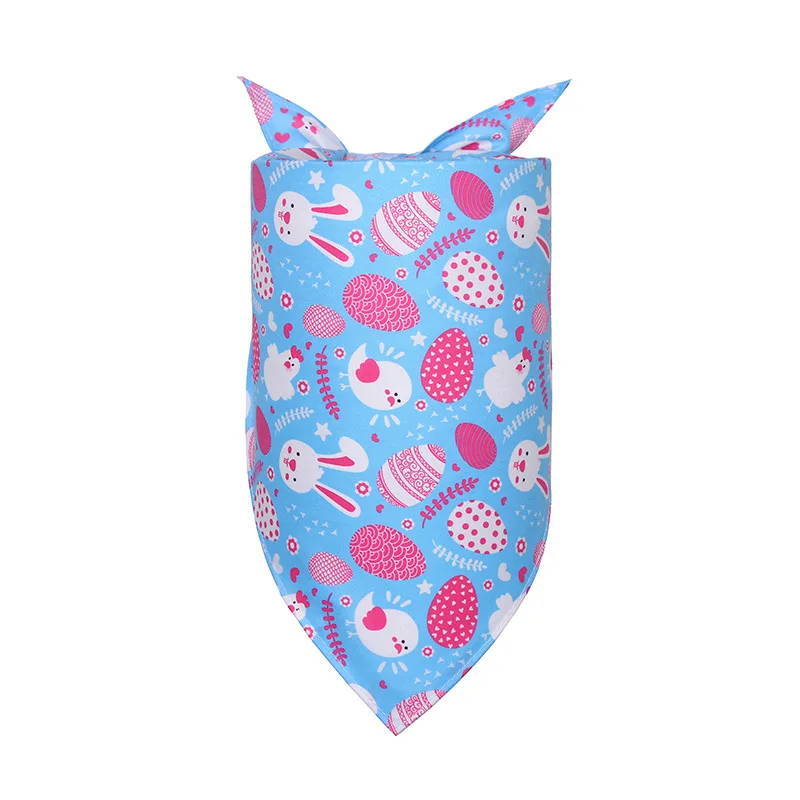 Pet Saliva Towel Easter Rabbit Easter Eggs Pet Scarf Dog Triangle Towel Cute Cat Clothing Bibs Pet Products