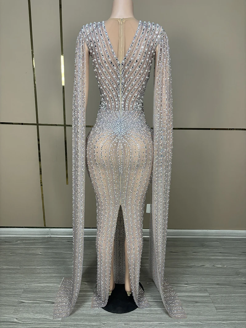 Novance Y3764 Manufacturers For Customs Clothes Mesh Prom Dresses 2024 Luxury Rhinestones Clothing Boutique Vendors Women Sexy