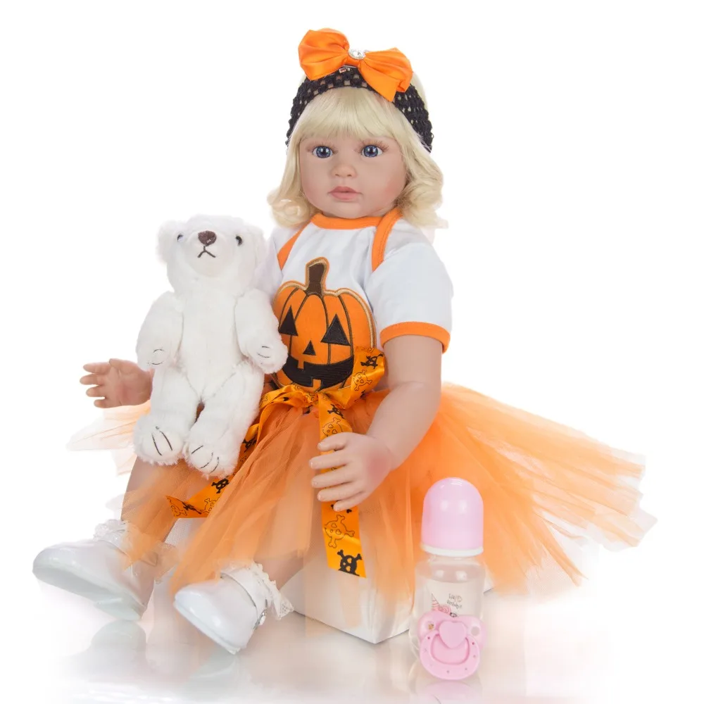 
Wholesale 60 cm Baby Reborn Dolls 24 inch Cloth Body Reborn Boneca Fashion Princess Halloween Toy for Girl Birthday Gift 