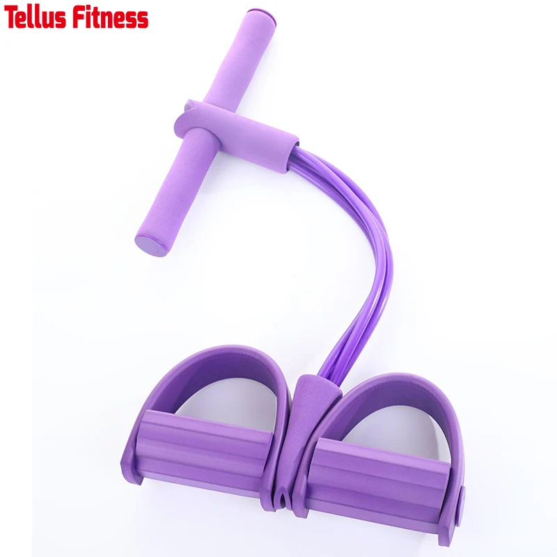 Yoga Fitness Body Trimmer Foot Multi-function Tension Sit-up Pull Rope 6 Tube Elastic Resistance Bands Gym Latex High Cali 1pcs