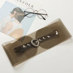 2022 Fashion Transparent Clear Wide Waist Belt European and American Waistband Customizable Women Cute Buckle Female PVC Belt