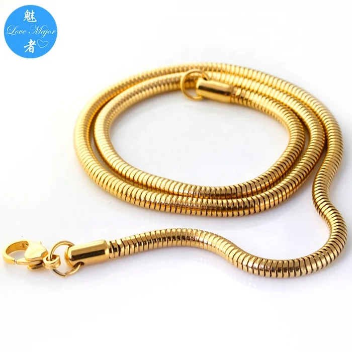 Stainless Steel 4.2mm Round Snake Chain Necklace for Women Girl