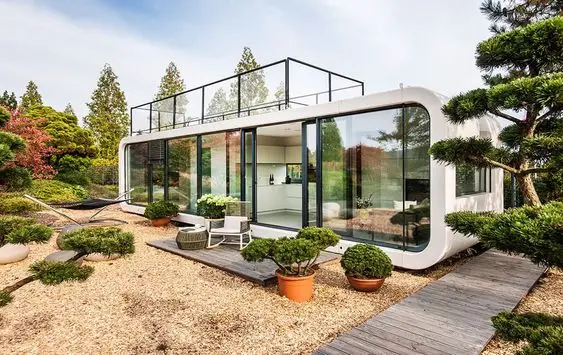 Cheap prefabricated house office mobile fixed recruitment home tiny Portable prefab foldable container house