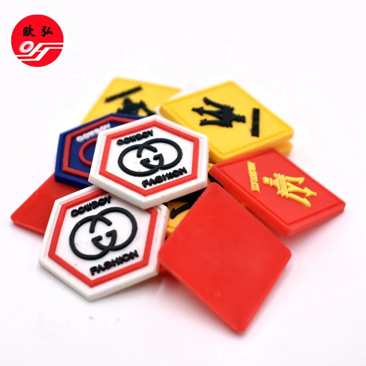 Custom Soft Rubber 3D Soft Rubber Plastic Embossed Logo Patches PVC Patch Logo Rubber Gloves Label for Hats