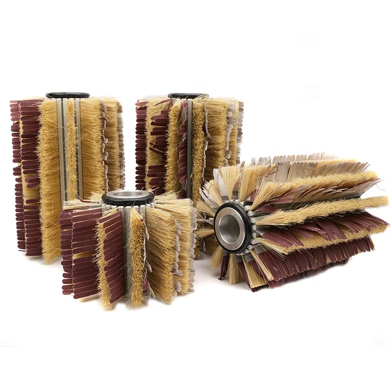 Customized Woodworking Sandpaper+Sisal Drums Polishing Wheel Brushes For Profiled Machine