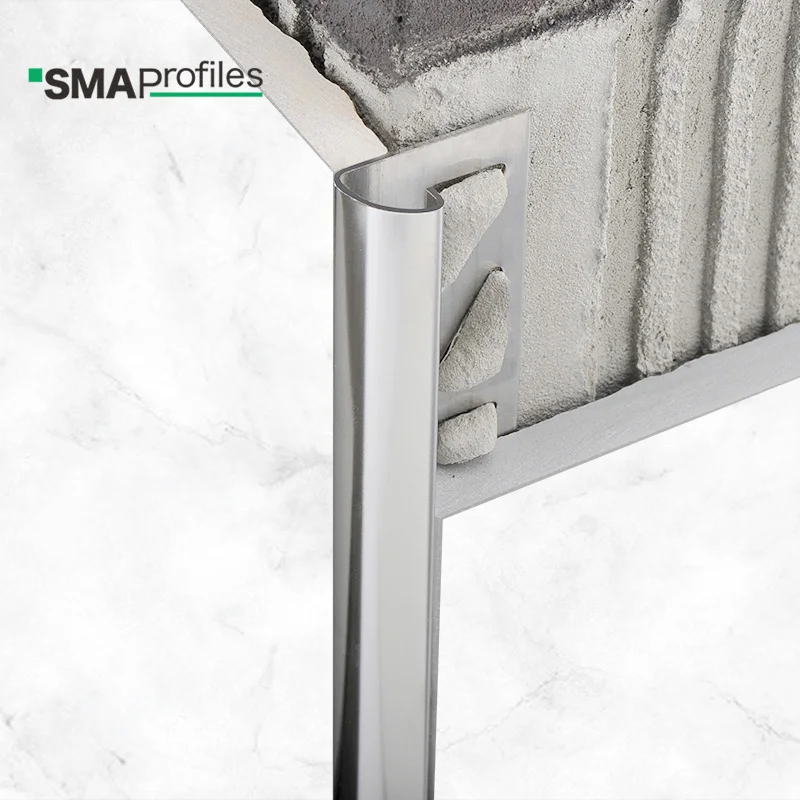 SMAProfiles Customized Ceramic Tile Corner Trim Protection Metal Corner Edge Round Shape Stainless Steel Profile Tile Trim