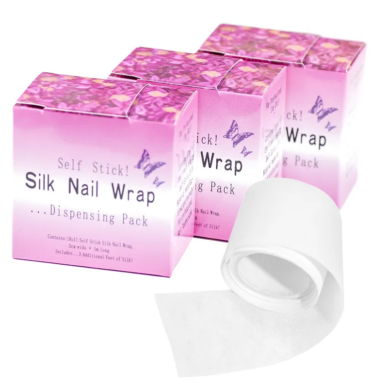 DIY Self Adhesive Nail Sticker Anti Damage Reinforce Extension Sticker Nail Fibers Silk Wrap