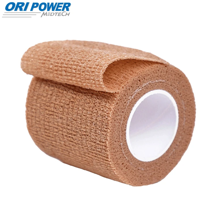 oripower customized cohesive self adhesive elastic crepe bandage function medical waterproof colored cotton bandage