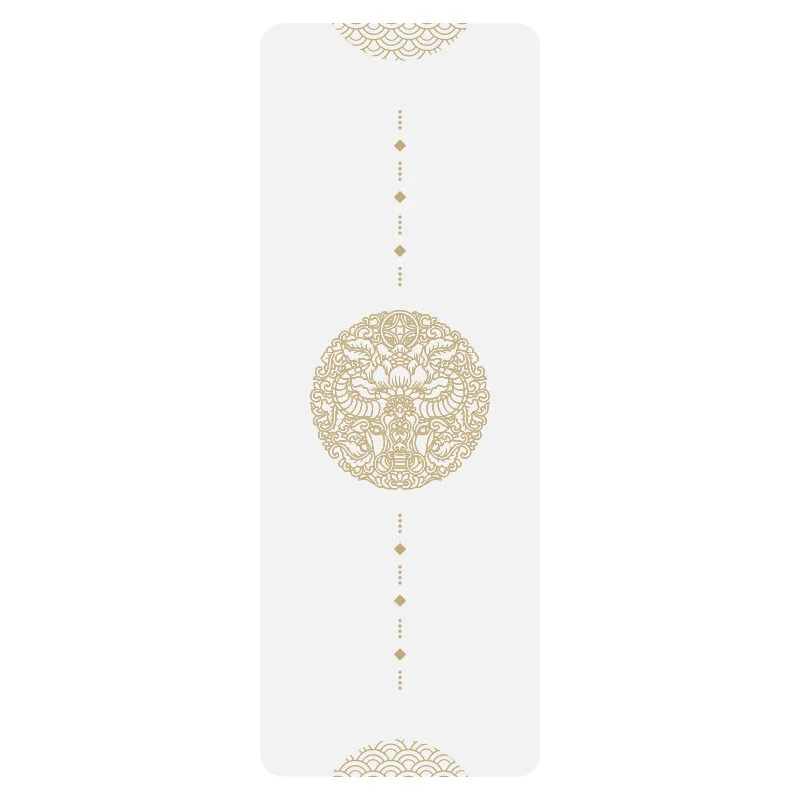 Chinese Zodiac Cattle Custom Logo Vegan PU Rubber Yoga Mat Laser Engraved Custom Printed GYM  Logo Yoga Mat