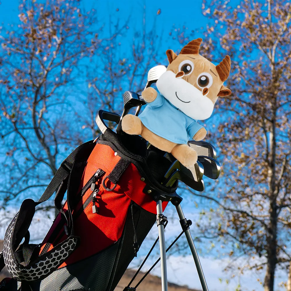 Factory price Novelty Animal Cow Shape Headcover Golf 460cc Driver Wood headcover