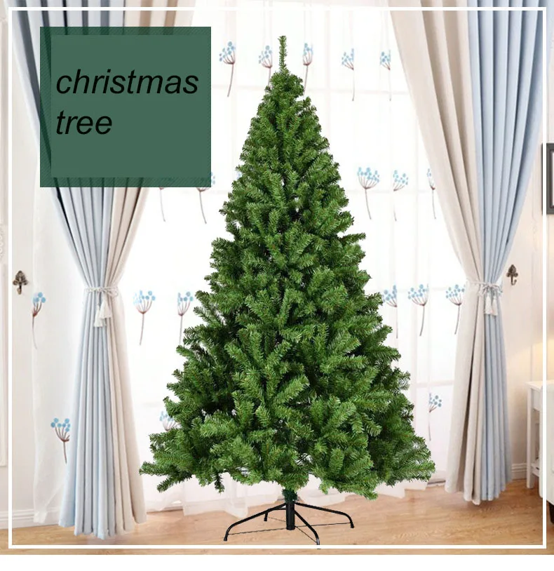 Xmas Tree Cheap Outdoor 7.5ft Green PVC 180 cm 210 cm PET PE Mixed Ornaments Christmas Tree