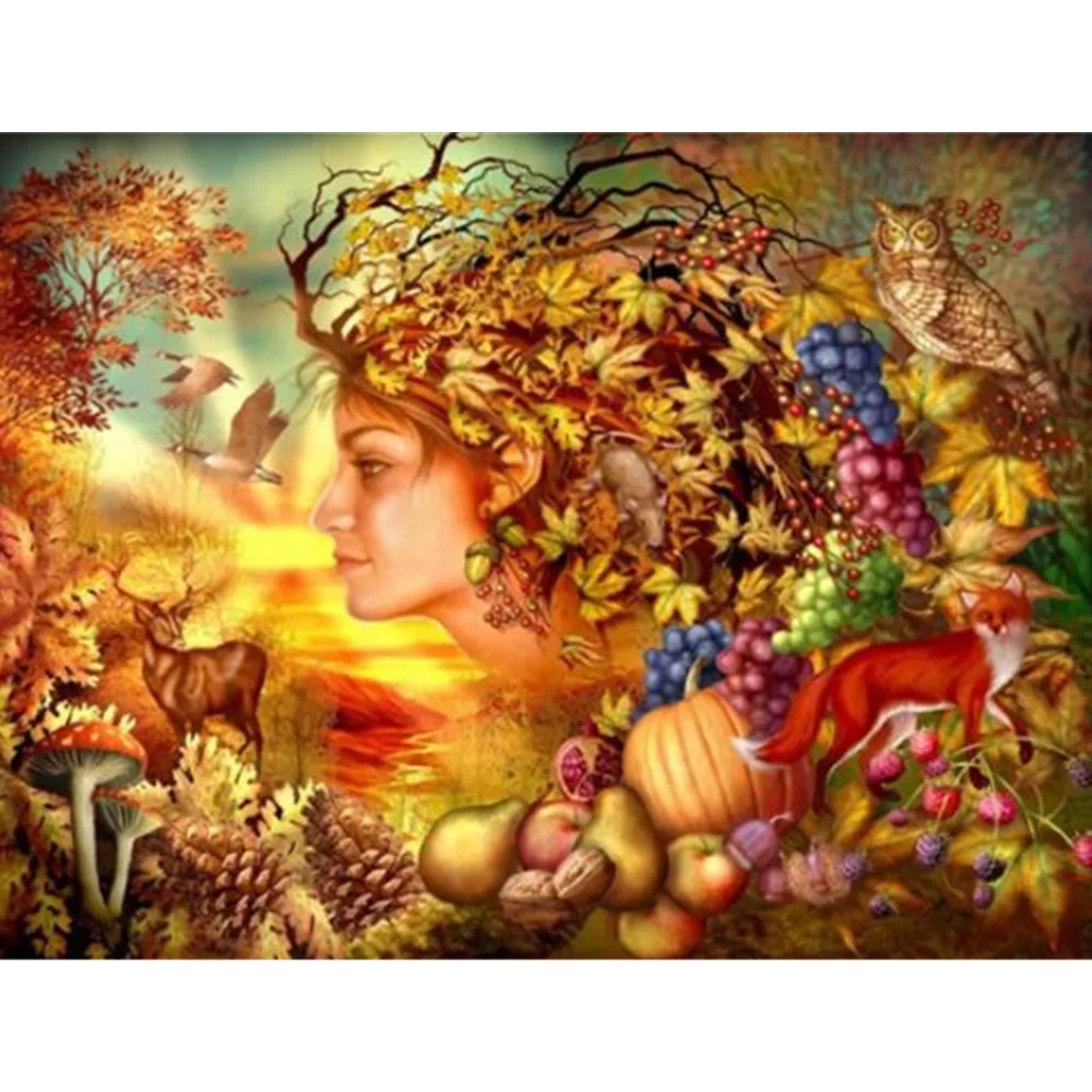 
Fantasy Autumn Girl DIY Diamond Painting Kit Handmade Diamond Painting Arts Crafts For Adults and Children Gift 